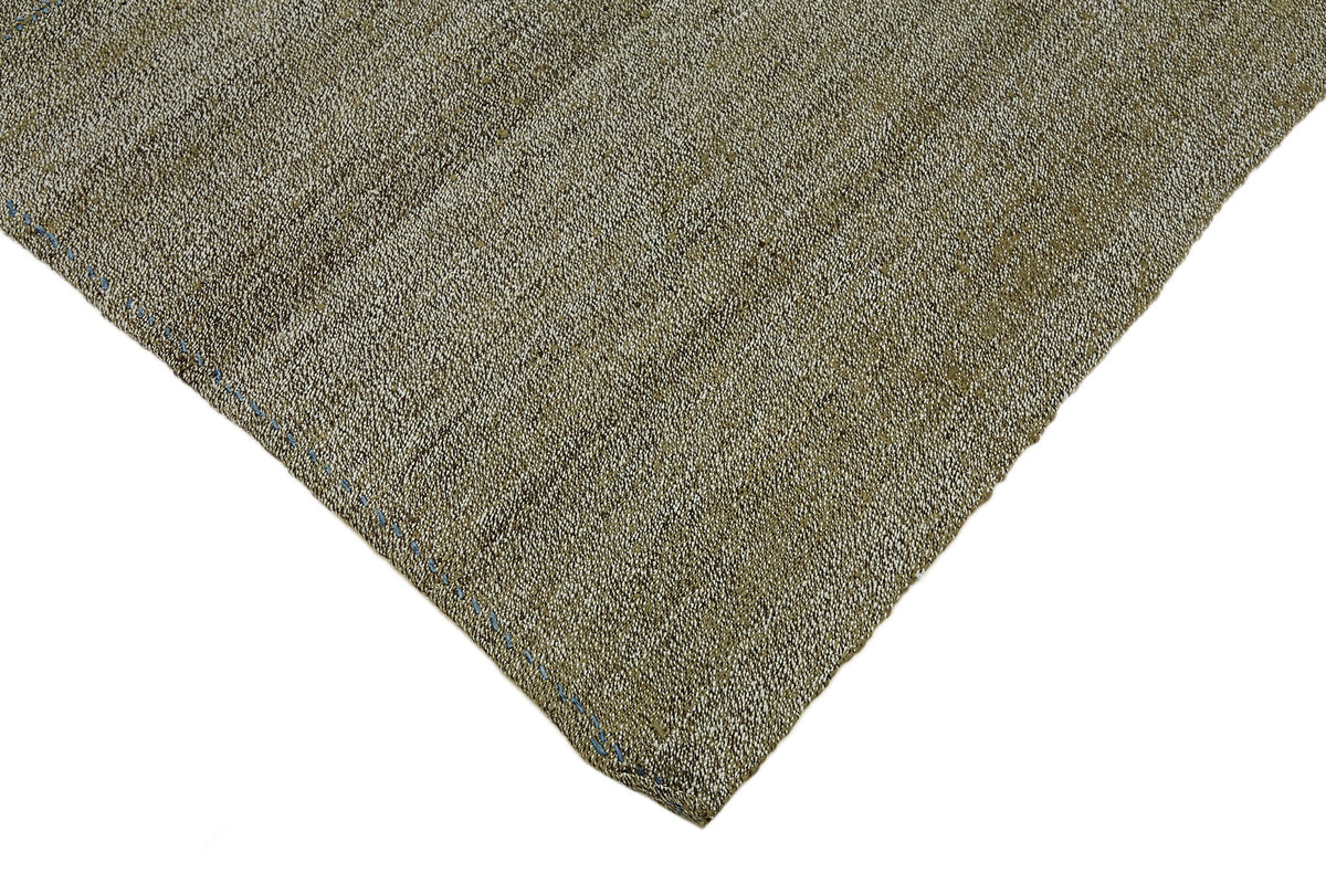 Kadex Gri Bej Düz Modern Yün Pamuk El Dokuma Kilim 194x255 cm – detay görünümü