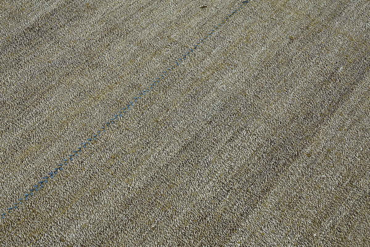 Kadex Gri Bej Düz Modern Yün Pamuk El Dokuma Kilim 194x255 cm – mekânda kullanım