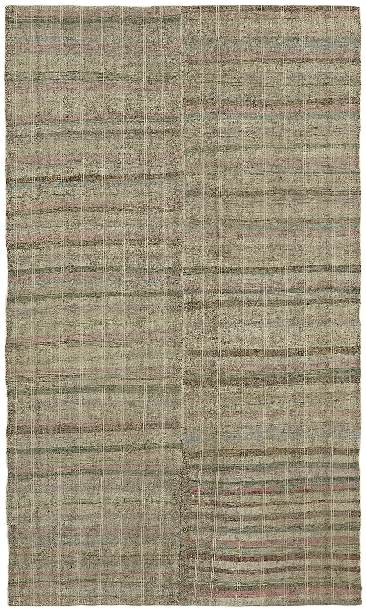 Kadex Çizgili Dokuma Modern Chaput Kilim Bej ve Pembe 180x295 cm