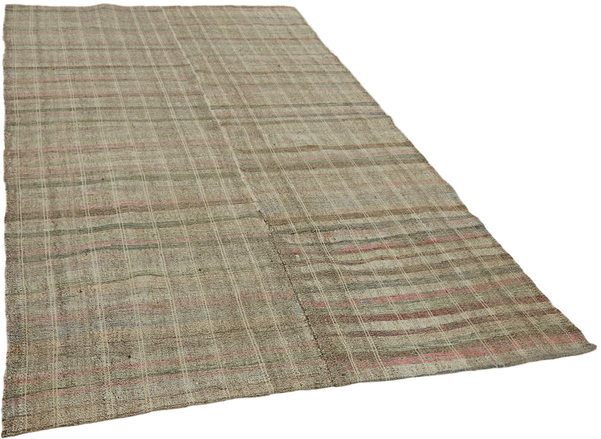 Kadex Çizgili Dokuma Modern Chaput Kilim Bej ve Pembe 180x295 cm – genel görünüm