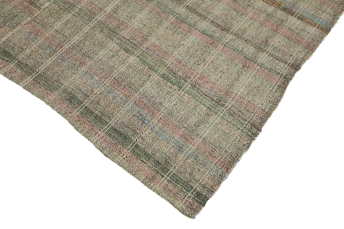 Kadex Çizgili Dokuma Modern Chaput Kilim Bej ve Pembe 180x295 cm – detay görünümü