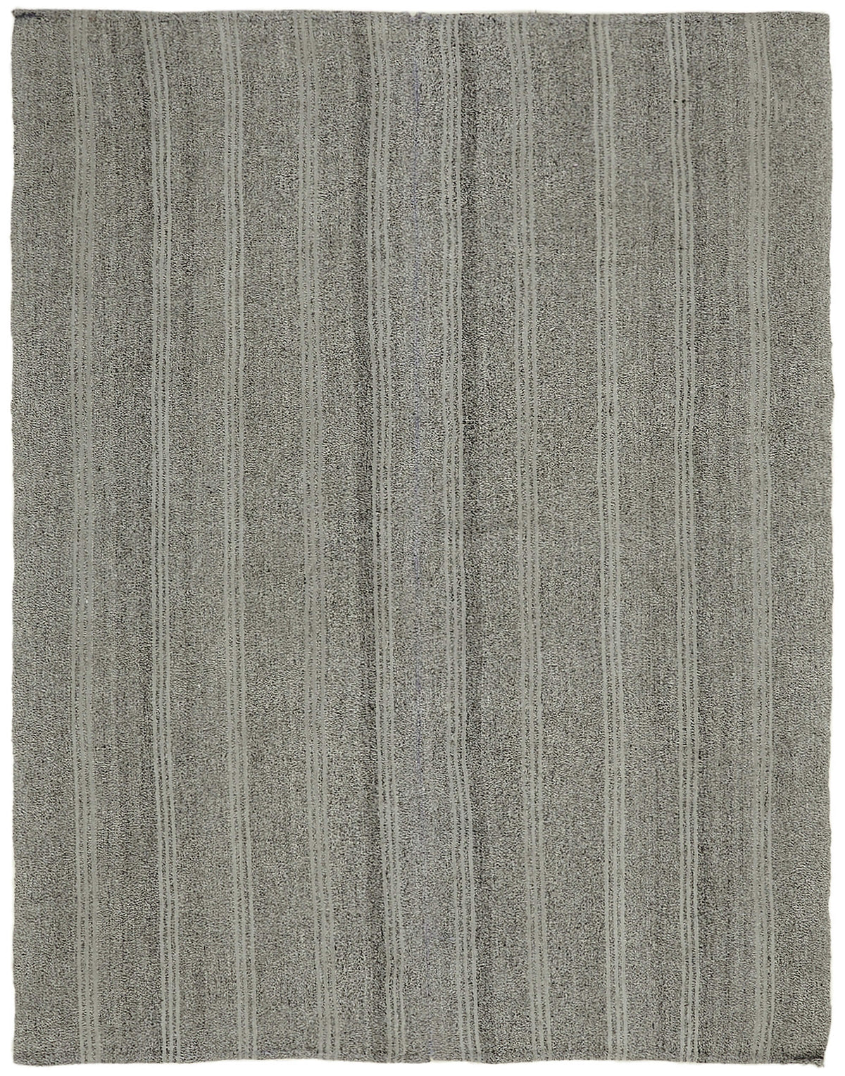 Kadex Antrasit ve Bej Çizgili Yün ve Pamuk Modern Kilim 220x285 cm