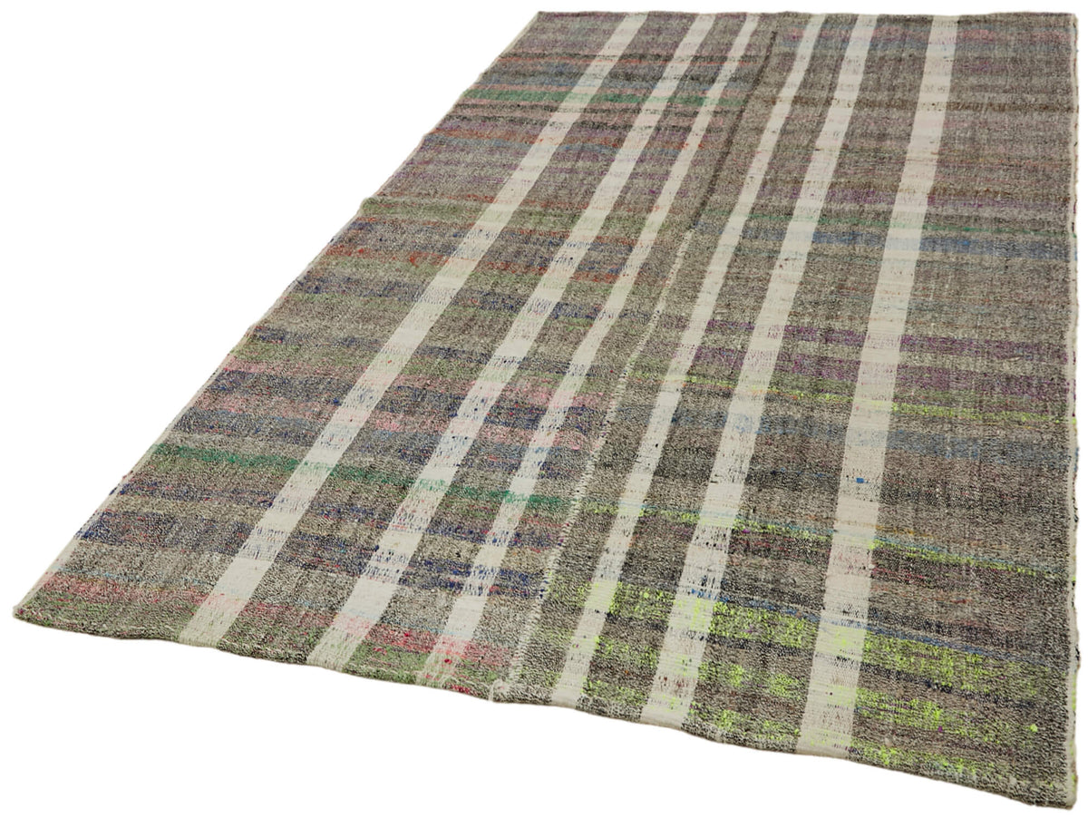 Kadex Çok Renkli Halı Modern Geometrik El Dokuma Kilim 171x297 cm – doku yakın çekim