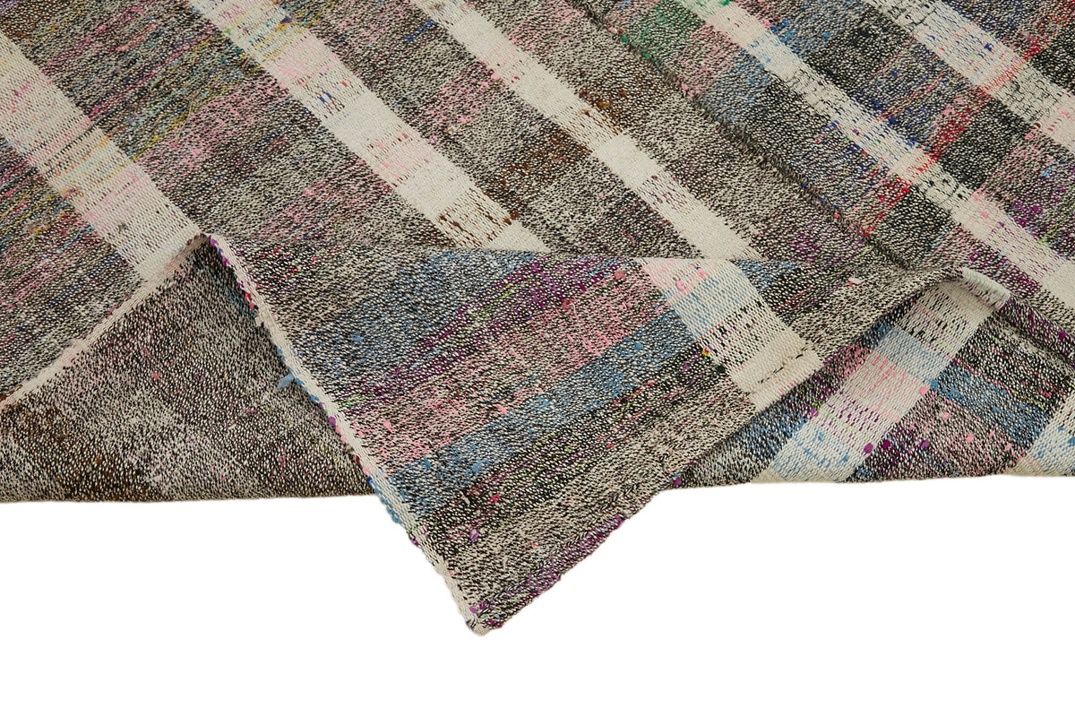 Kadex Çok Renkli Halı Modern Geometrik El Dokuma Kilim 171x297 cm – kenar detayı