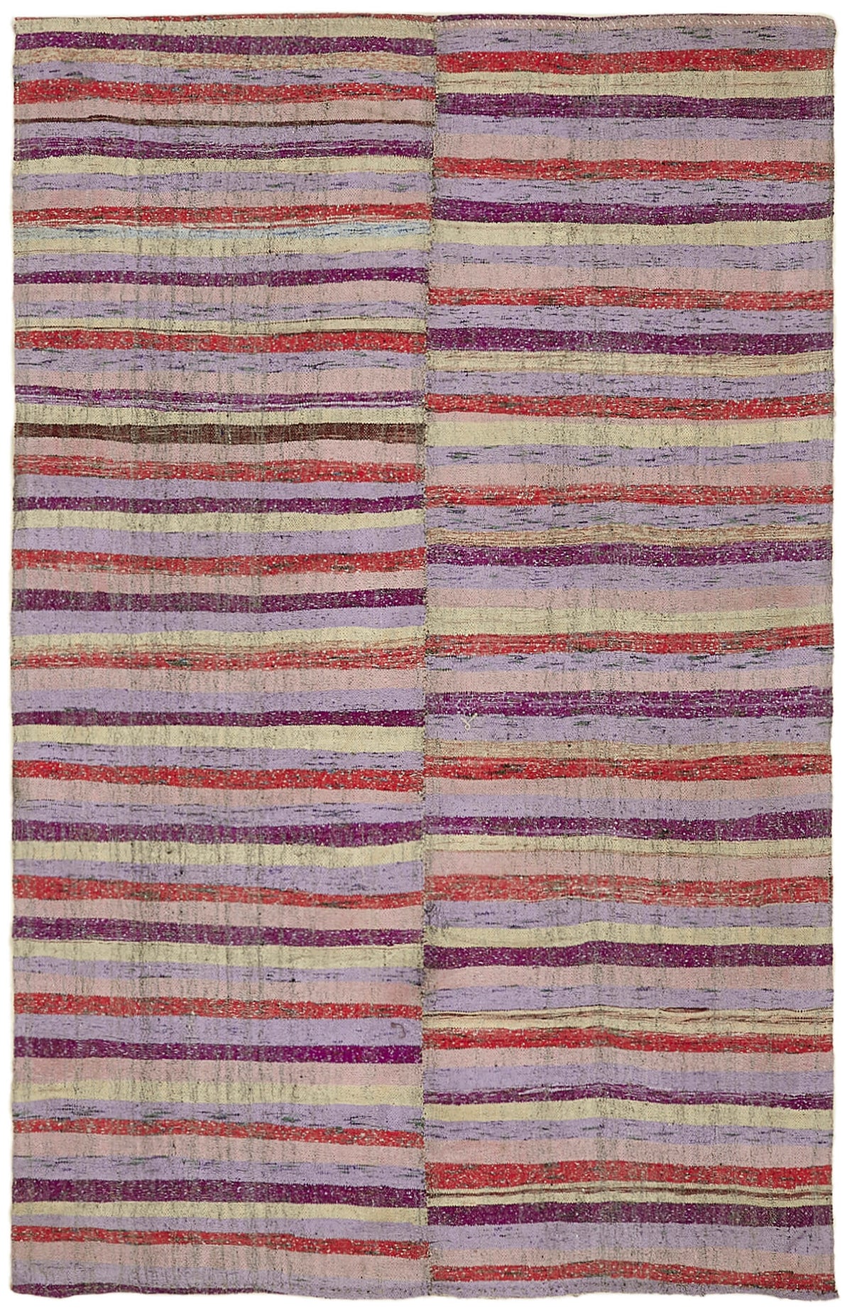 Kadex Krem Bej Çizgili Pamuk Yün Modern Kilim 200x308 cm