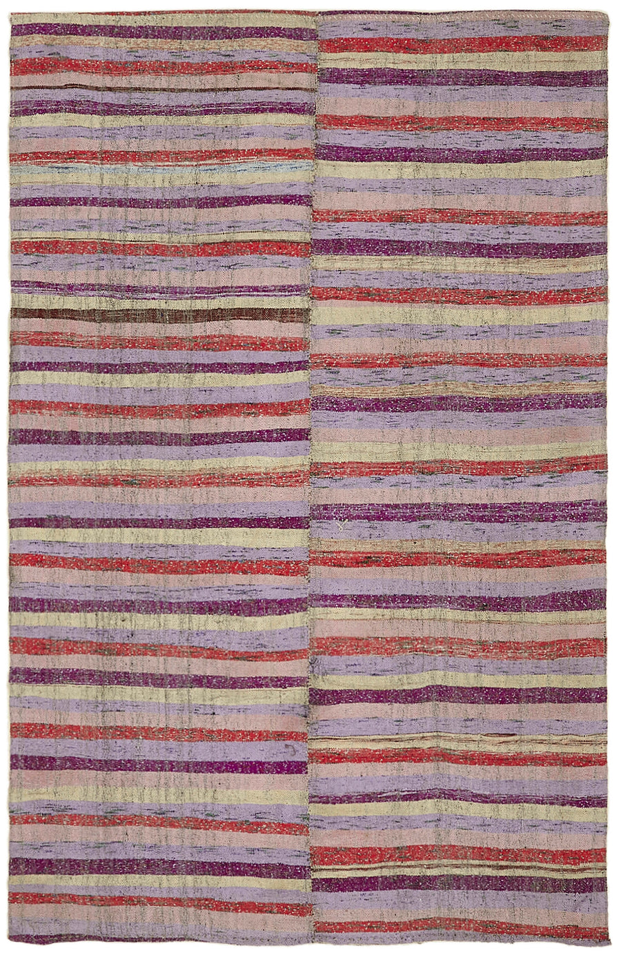 Kadex Krem Bej Çizgili Pamuk Yün Modern Kilim 200x308 cm