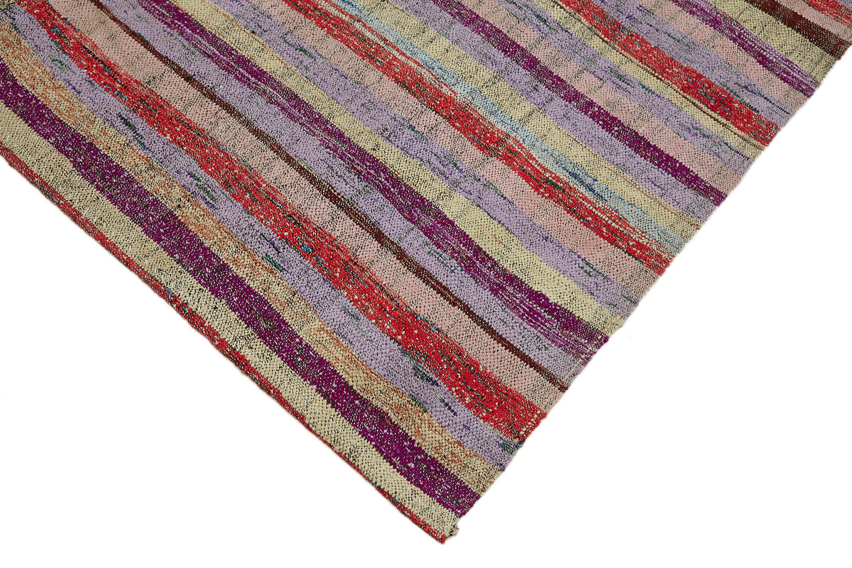 Kadex Krem Bej Çizgili Pamuk Yün Modern Kilim 200x308 cm – detay görünümü