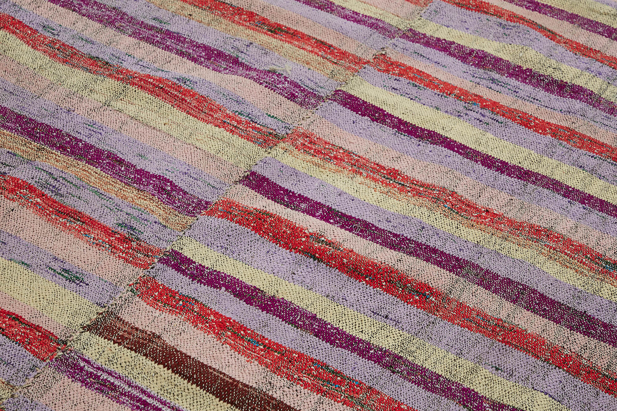 Kadex Krem Bej Çizgili Pamuk Yün Modern Kilim 200x308 cm – mekânda kullanım