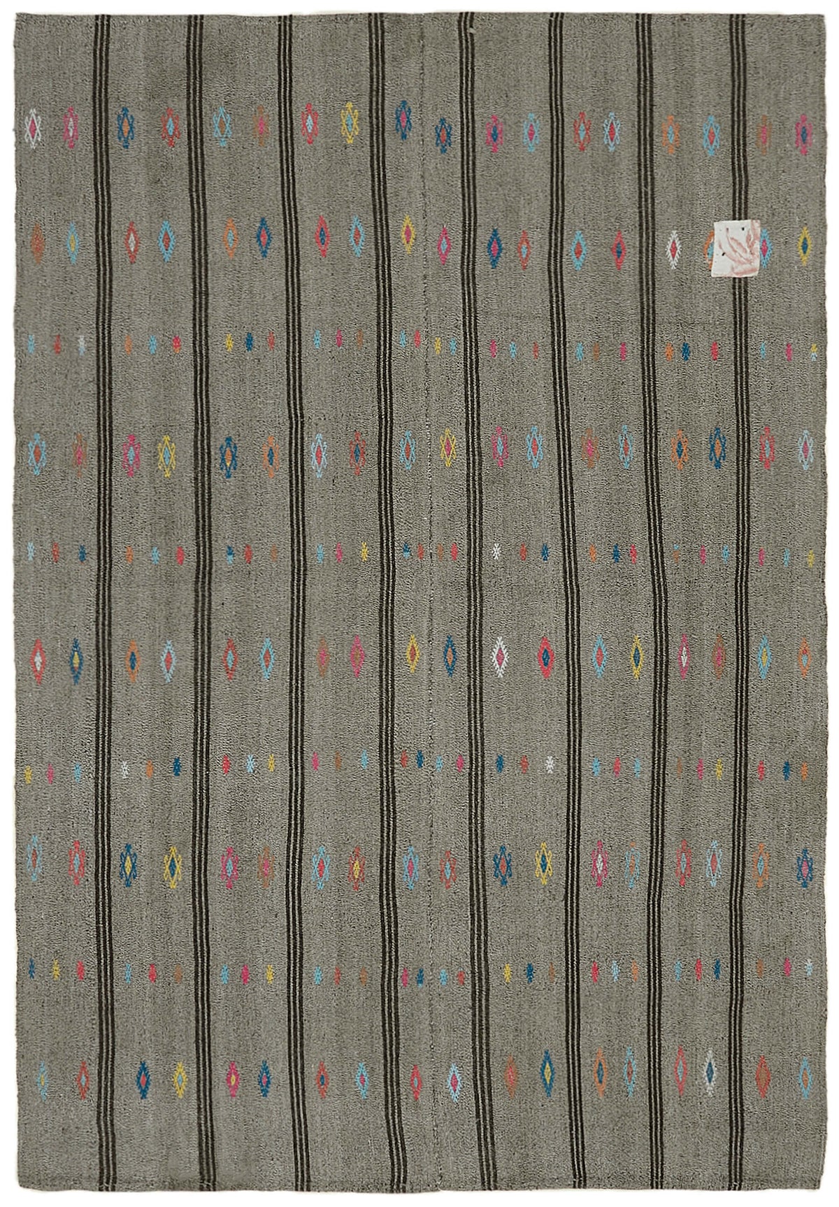 Kadex Geometrik Kilim Gri Etnik Desenli Chaput 205x290 cm 43501
