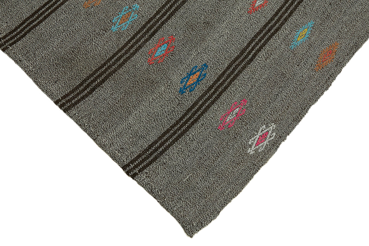 Kadex Geometrik Kilim Gri Etnik Desenli Chaput 205x290 cm 43501 – detay görünümü