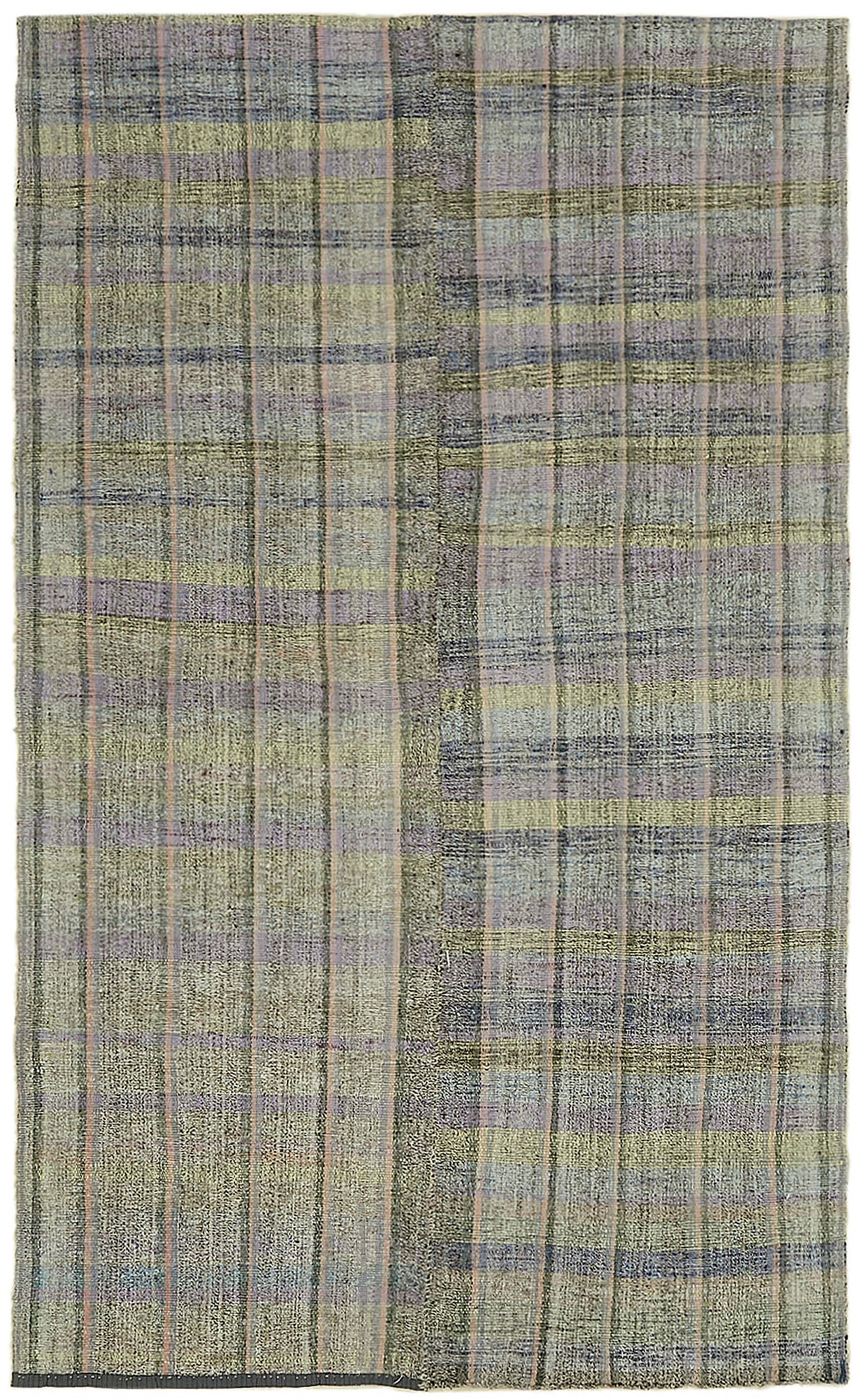 Kadex Çizgili Desenli Gri Pembe Modern Kilim 164x265 cm 43502