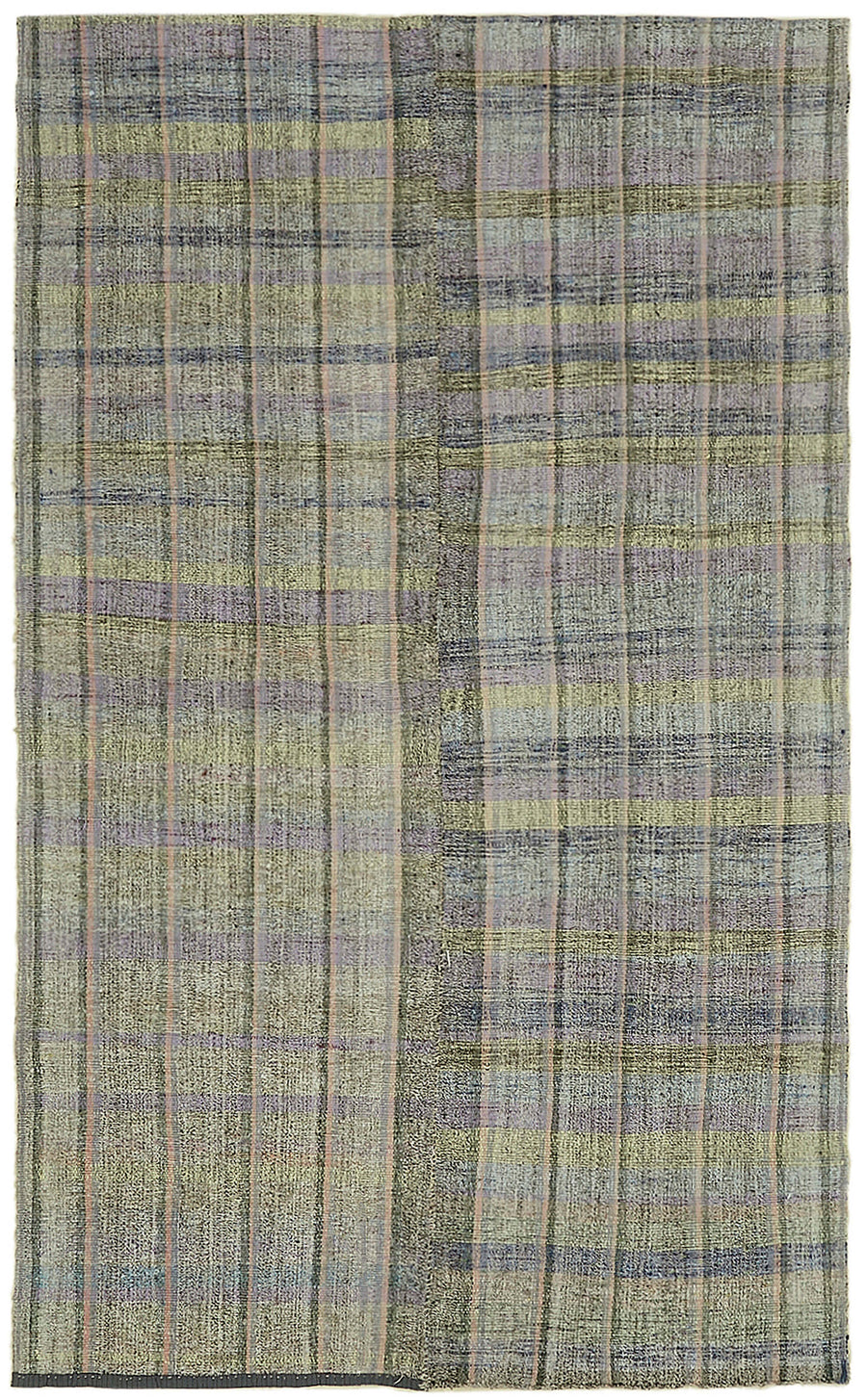 Kadex Çizgili Desenli Gri Pembe Modern Kilim 164x265 cm 43502