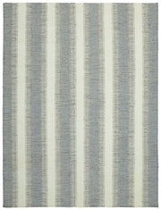 Velmo Açık Gri Çizgili Yün ve Pamuk Dokuma Modern Halı 275x366 cm 43511