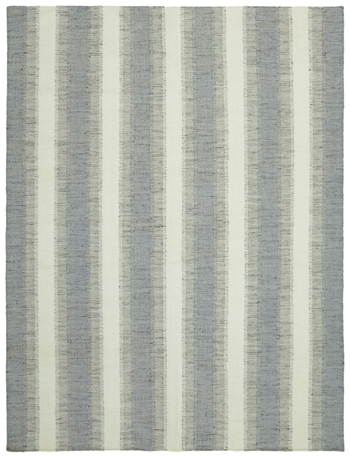 Velmo Açık Gri Çizgili Yün ve Pamuk Dokuma Modern Halı 275x366 cm 43511
