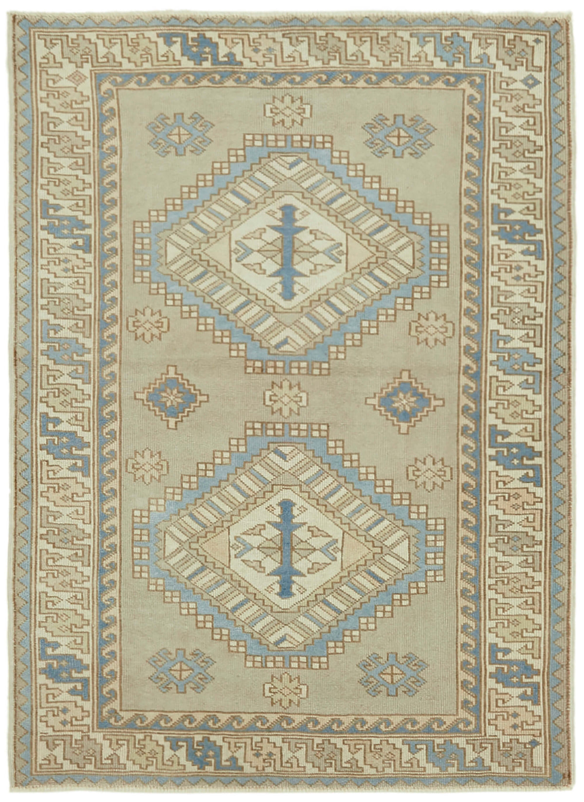 Kavale Anadolu Dokuma Açık Mavi Geometrik Desenli Halı 148x200 cm