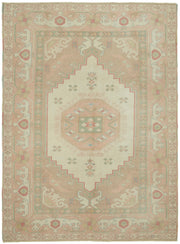 Kavale Geometrik Desenli Bej ve Pembe Tonlu Anadolu Halısı 184x247 cm