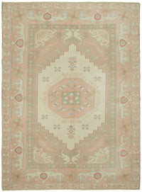 Kavale Geometrik Desenli Bej ve Pembe Tonlu Anadolu Halısı 184x247 cm