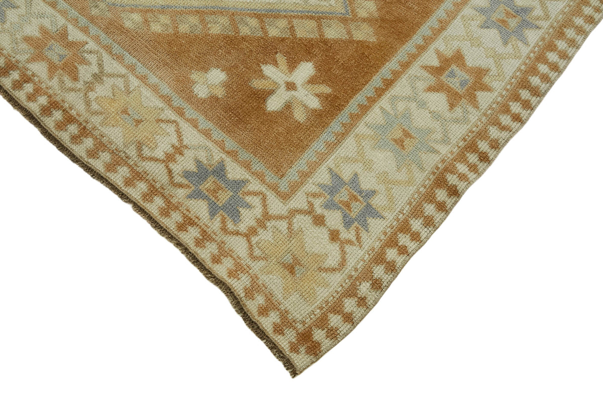 Kavale Anadolu El Dokuma Kahverengi Geometrik Halı 128x172 cm – detay görünümü