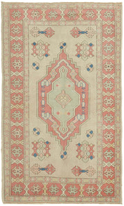Kavale Bej Halı Geometrik Desenli Gümüş ve Turkuaz Tonlu 139x226 cm