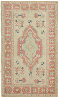 Kavale Bej Halı Geometrik Desenli Gümüş ve Turkuaz Tonlu 139x226 cm