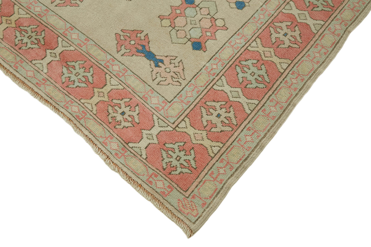 Kavale Bej Halı Geometrik Desenli Gümüş ve Turkuaz Tonlu 139x226 cm – detay görünümü