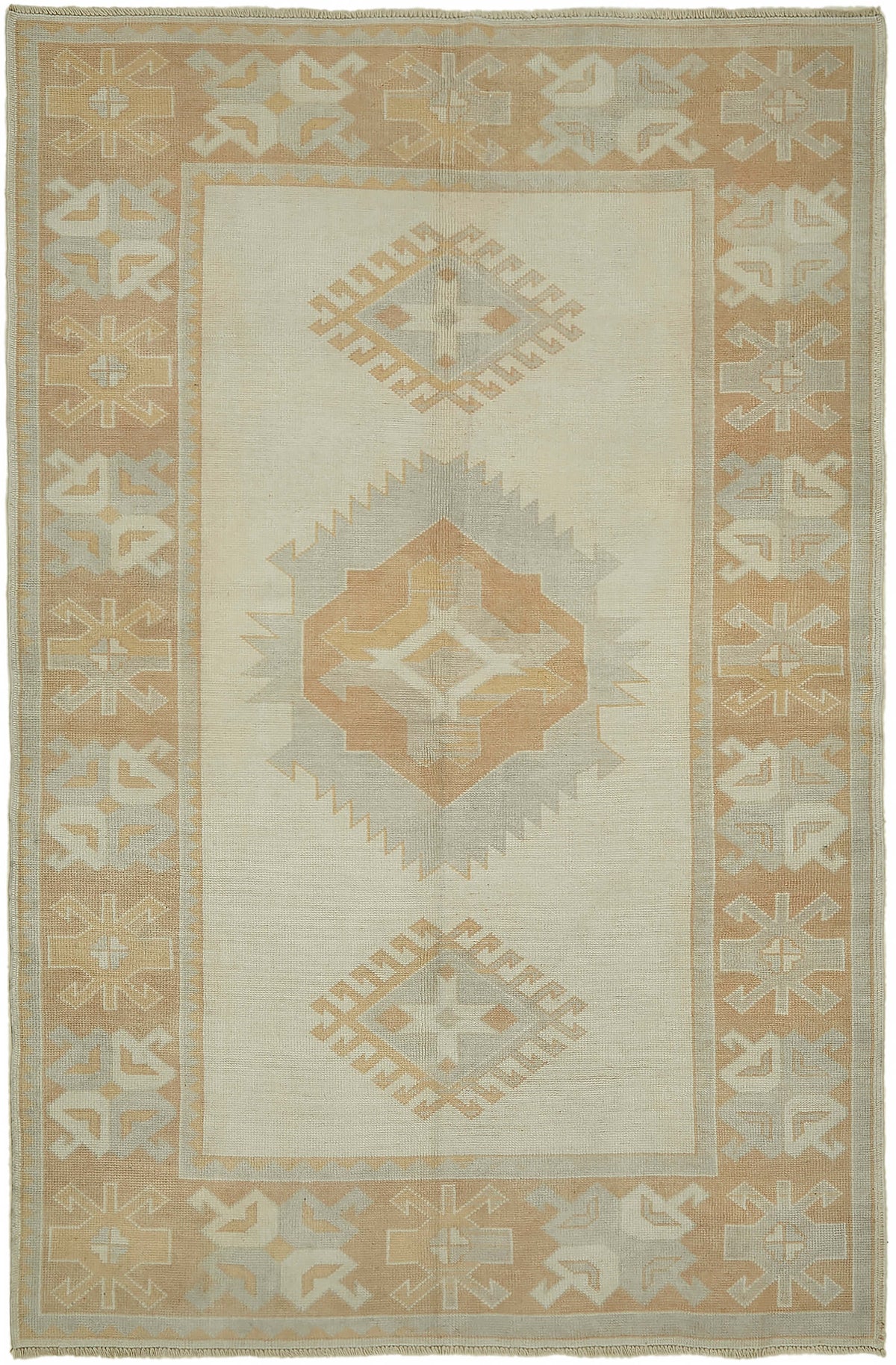 Kavale Geometrik Desenli Açık Kahverengi Anadolu Halısı 151x228 cm