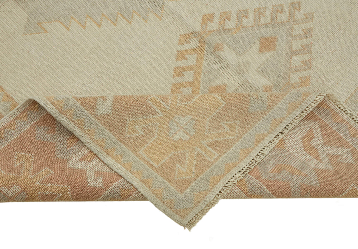 Kavale Geometrik Desenli Açık Kahverengi Anadolu Halısı 151x228 cm – kenar detayı