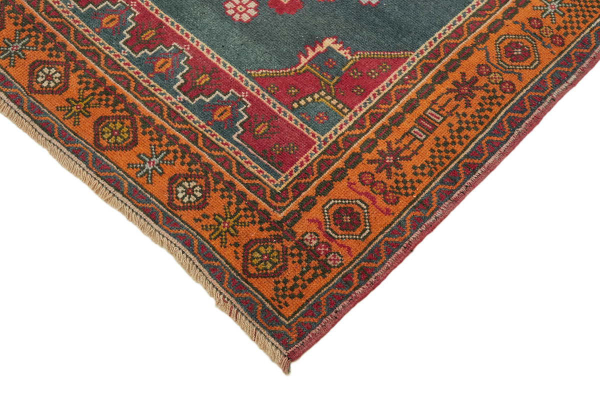 Kavale Kırmızı Etnik Halı Vintage Anadolu Dokuması 131x222 cm – detay görünümü