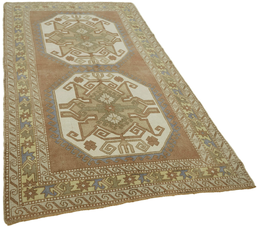 Kavale Kahverengi Halı Madalyon Göbekli Vintage Anadolu Halısı 152x263 – genel görünüm