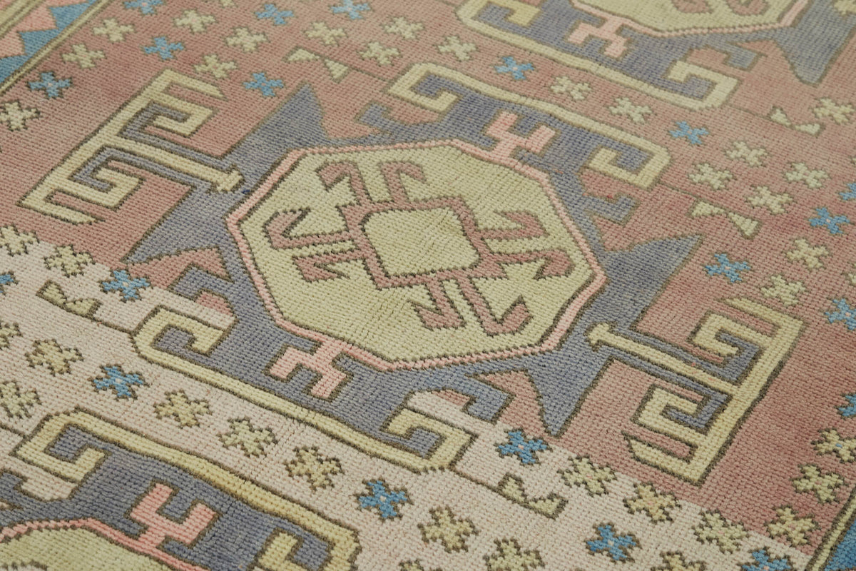Kavale Anadolu El Dokuma Kahverengi Bej Geometrik Halı 141x220 cm – mekânda kullanım