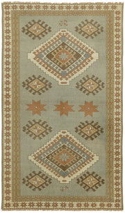 Kovena Gri Halı Geometrik Desenli Vintage Yolluk 127x211 cm