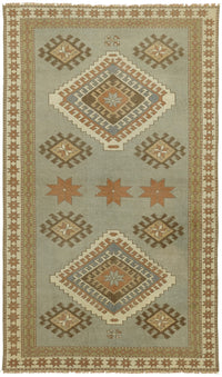 Kovena Gri Halı Geometrik Desenli Vintage Yolluk 127x211 cm