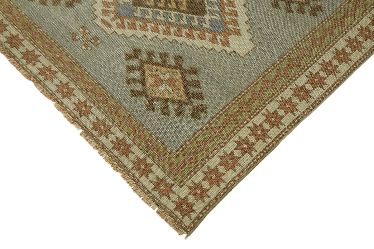 Kovena Gri Halı Geometrik Desenli Vintage Yolluk 127x211 cm – detay görünümü