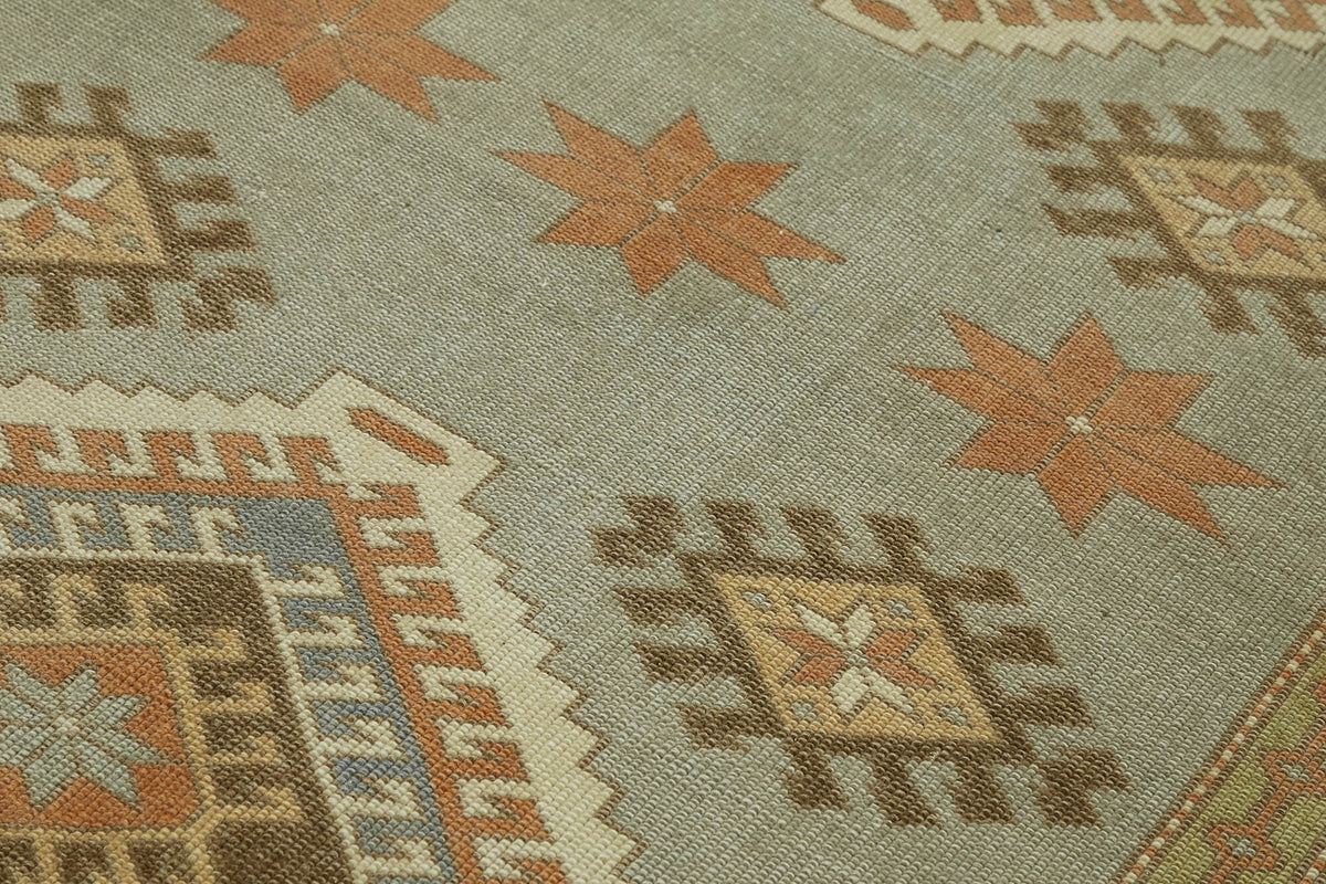 Kovena Gri Halı Geometrik Desenli Vintage Yolluk 127x211 cm – mekânda kullanım