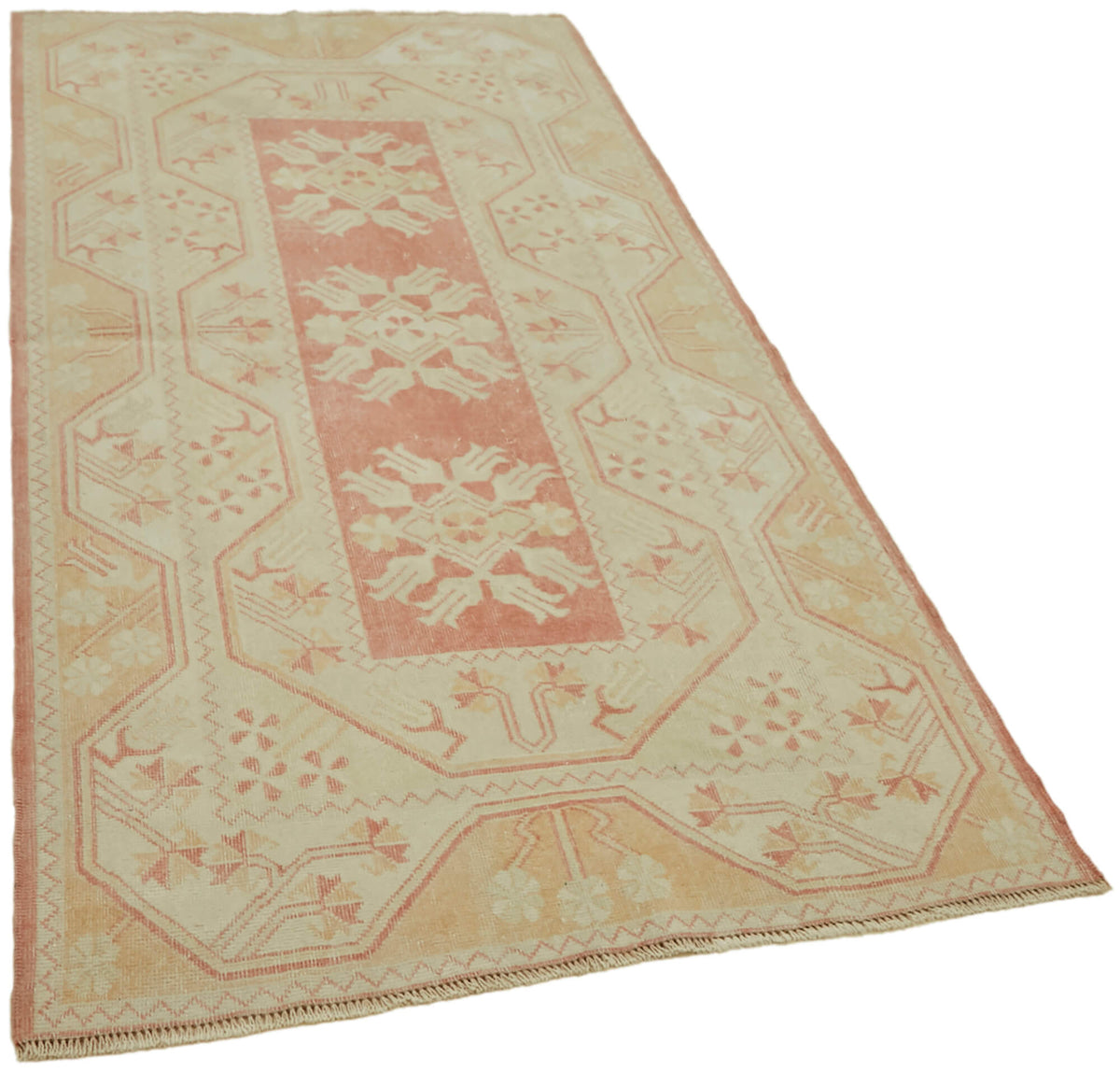 Kavale Kırmızı Dokuma Geometrik Etnik El Dokuma Halı 116x212 cm – genel görünüm