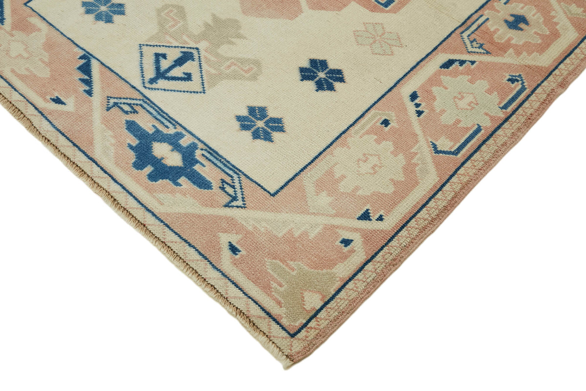 Kavale Bej Gümüş Geometrik Etnik El Dokuma Halı 124x167 cm – detay görünümü