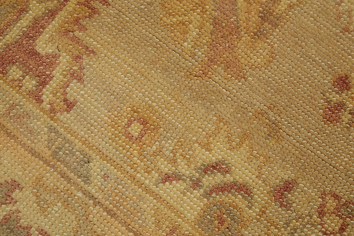 Gekro Bej Kırmızı Çiçek Desenli Yün Pamuk El Dokuma Halı 65x110 cm – mekânda kullanım