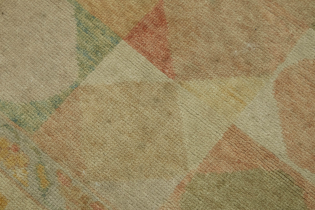 Gekro Bej Çok Renkli Geometrik Desenli Modern El Dokuma Halı 69x94 cm – mekânda kullanım