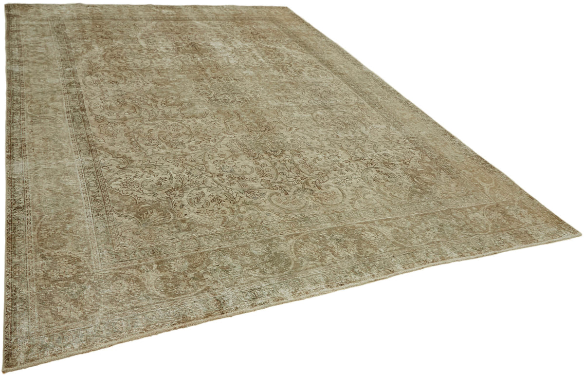 Rusvo Bej Rengi Halı Klasik Çiçek Desenli Vintage 285x382 cm – genel görünüm