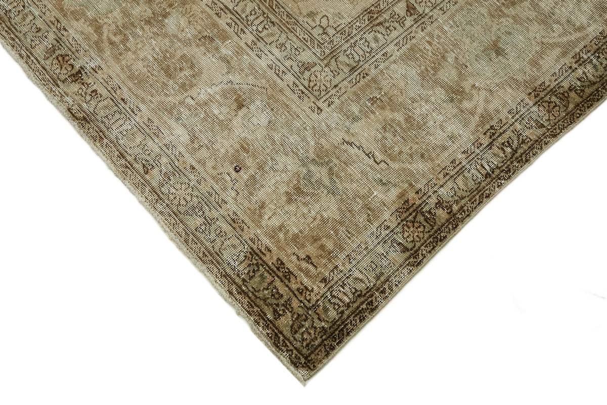 Rusvo Bej Rengi Halı Klasik Çiçek Desenli Vintage 285x382 cm – detay görünümü