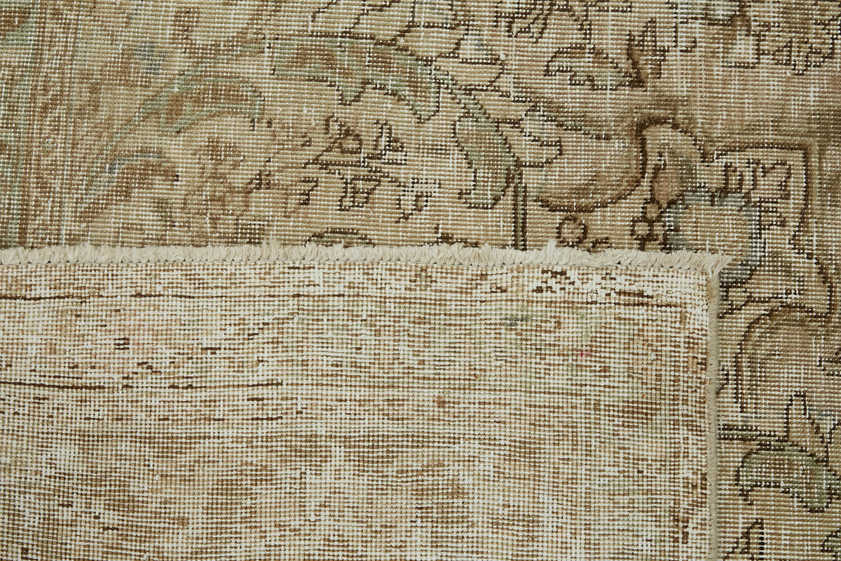 Rusvo Bej Rengi Halı Klasik Çiçek Desenli Vintage 285x382 cm – arka yüz görünümü