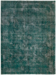 Zelko Turkuaz Gri Soyut Desenli Yün El Dokuma Halı 310x405 cm