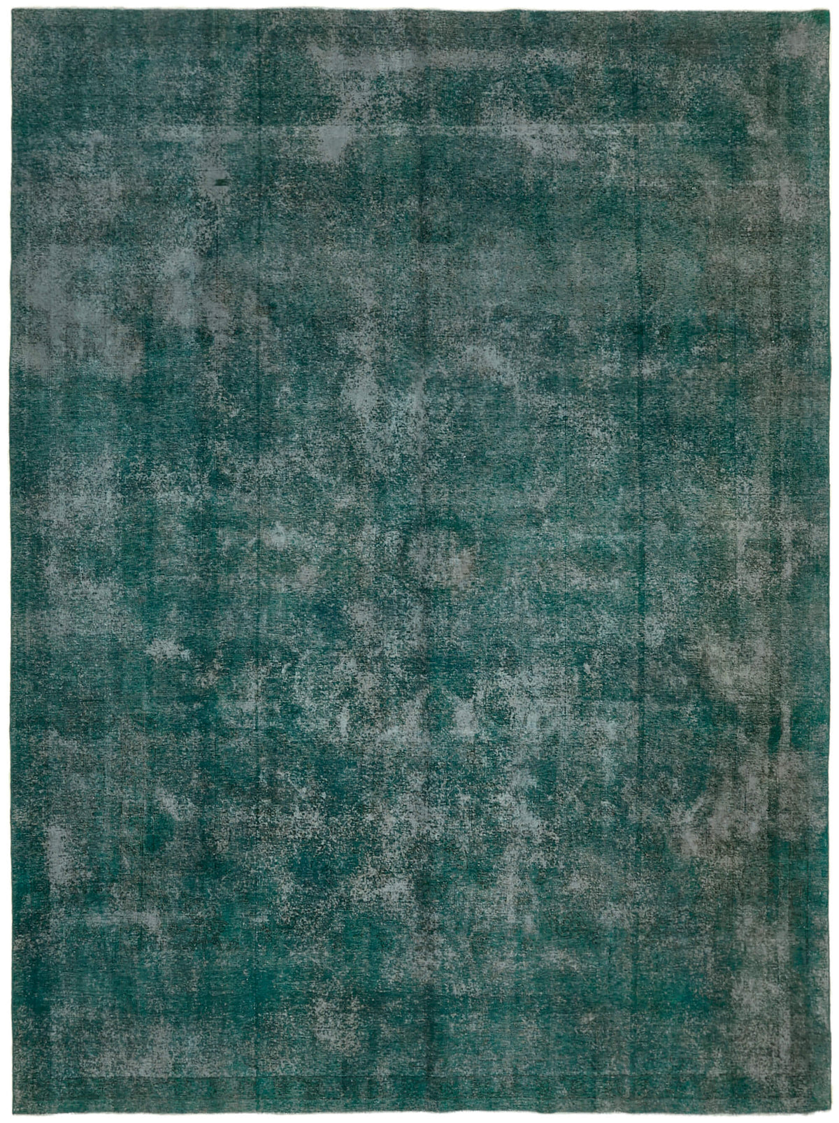 Zelko Turkuaz Gri Soyut Desenli Yün El Dokuma Halı 310x405 cm