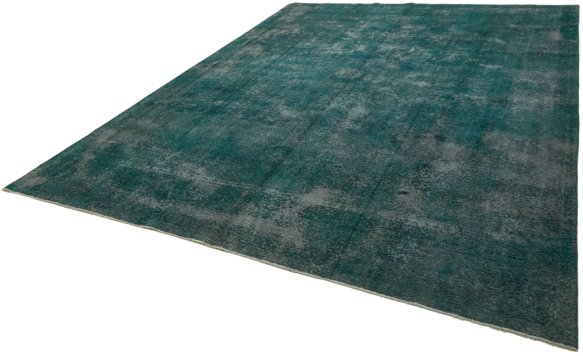 Zelko Turkuaz Gri Soyut Desenli Yün El Dokuma Halı 310x405 cm – doku yakın çekim