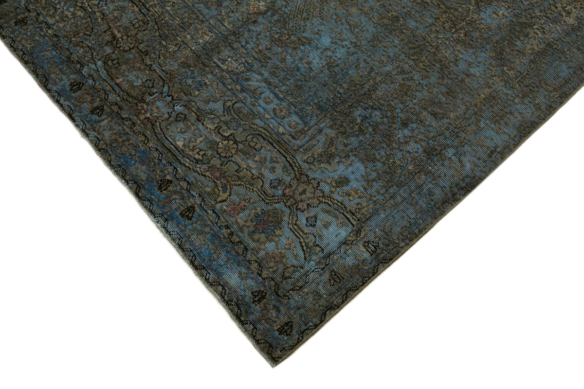 Zelko Vintage Eskitme Halı Mavi Klasik El Dokuma 295x389 cm – detay görünümü