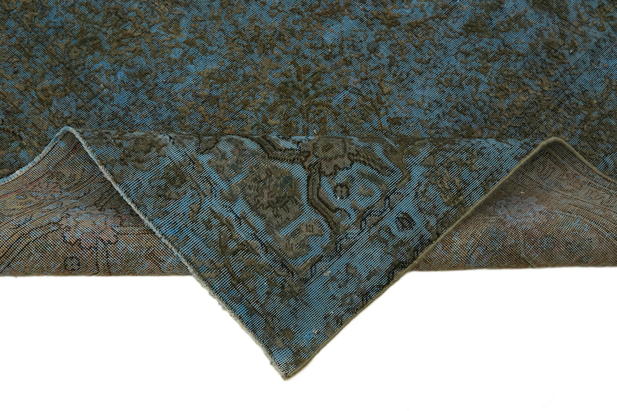 Zelko Vintage Eskitme Halı Mavi Klasik El Dokuma 295x389 cm – kenar detayı
