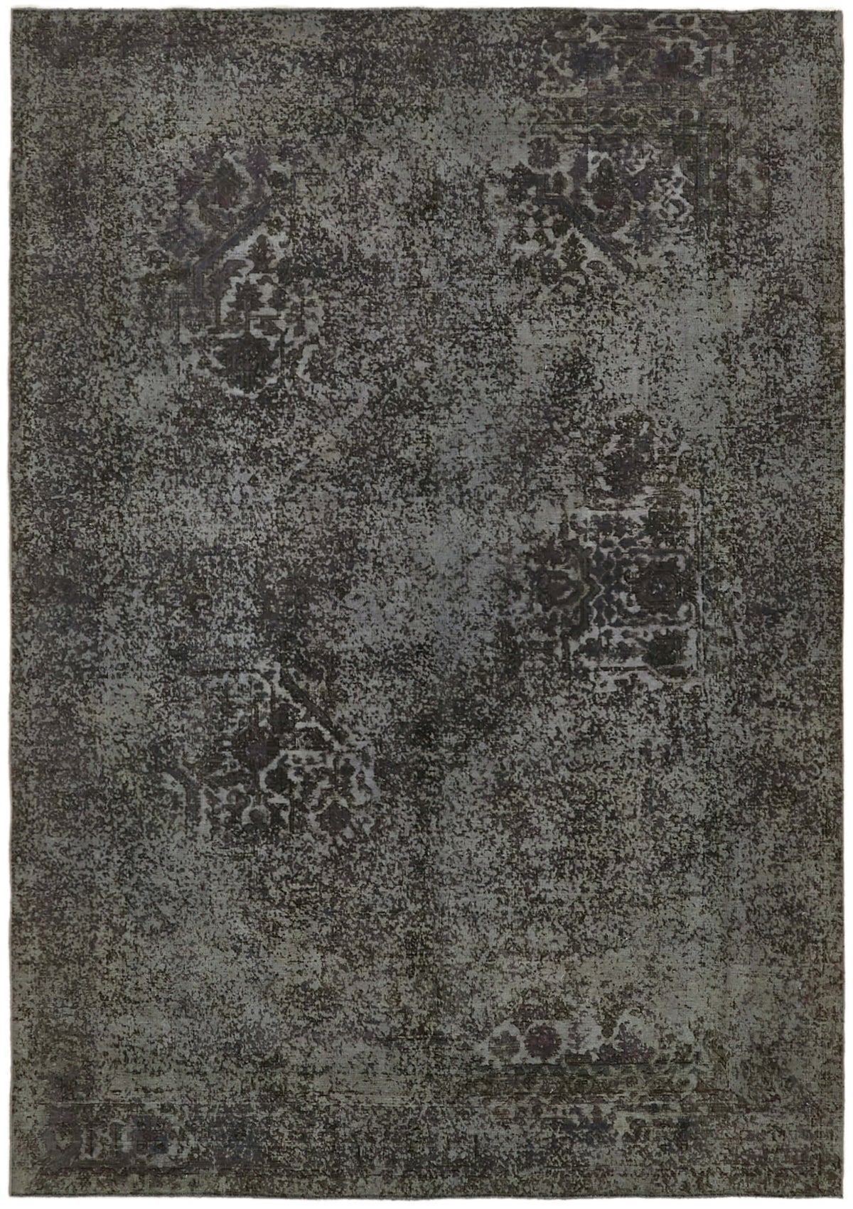 Zelko Gri Antrasit Soyut Modern El Dokuma Halı 239x335 cm