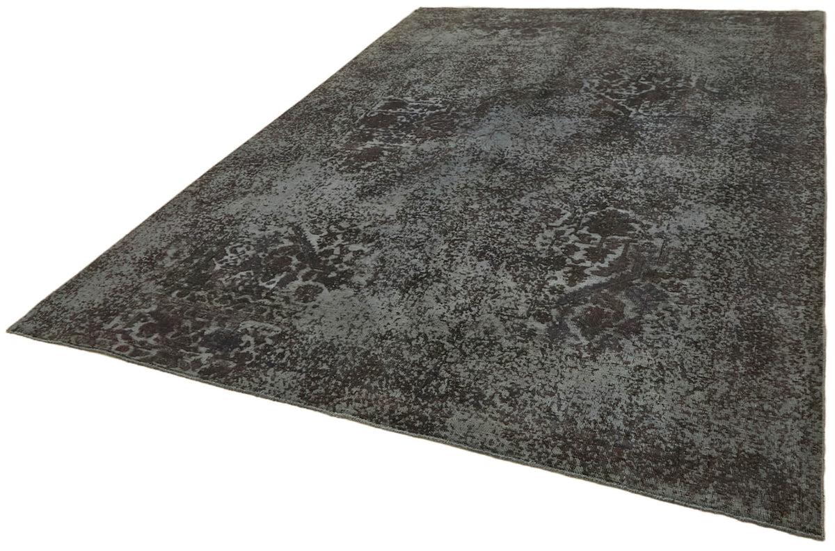 Zelko Gri Antrasit Soyut Modern El Dokuma Halı 239x335 cm – doku yakın çekim