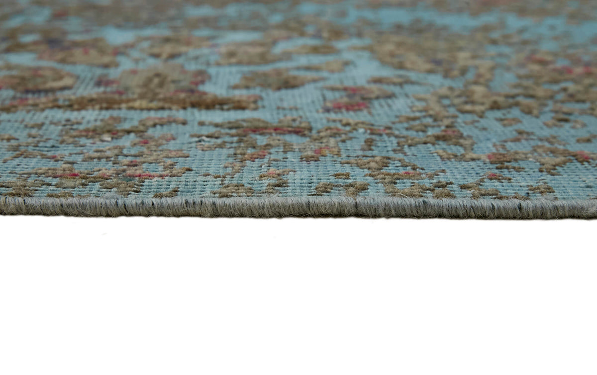 Zelko Soyut Desenli Turkuaz ve Kahverengi Overdyed Halı 294x380 cm – farklı açı