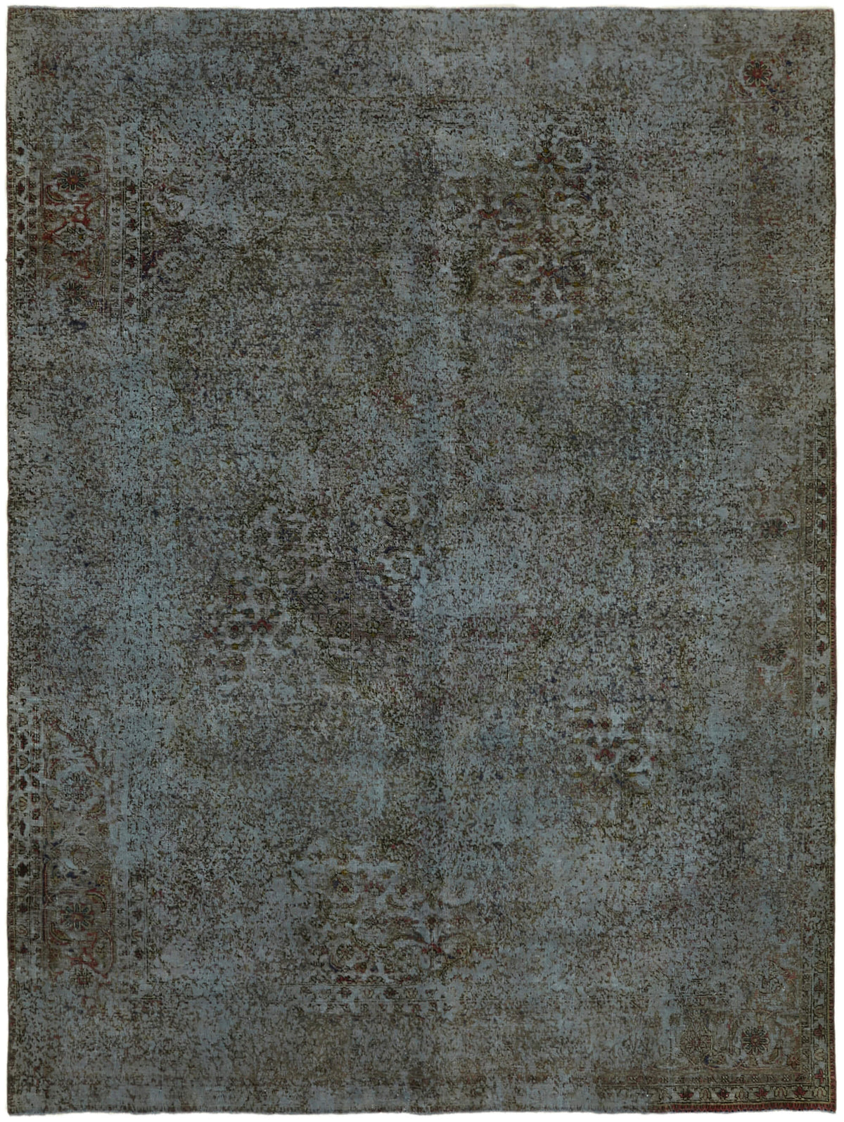 Zelko Soyut Desenli Gri ve Kahverengi El Dokuma Halı 294x378 cm